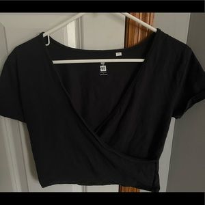 front wrap black shirt, brand new